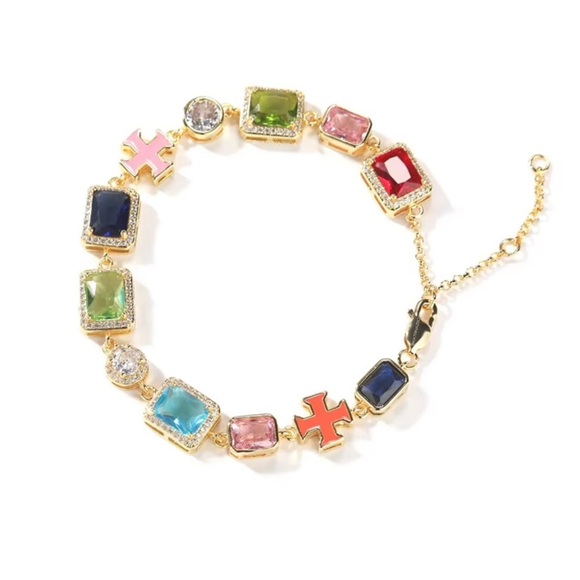 Jewelry - Gold and Multicolor Bracelet 7inch